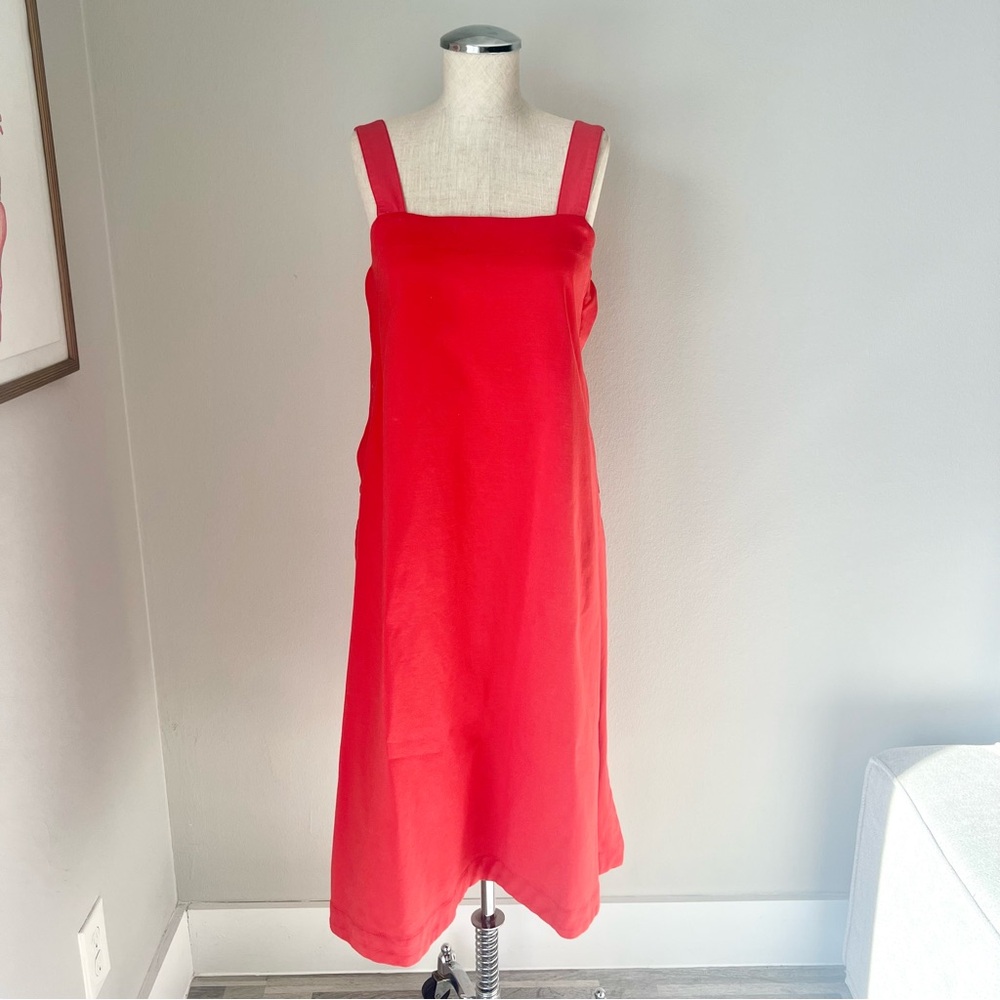 COS Apron Dress With Woven square neckline